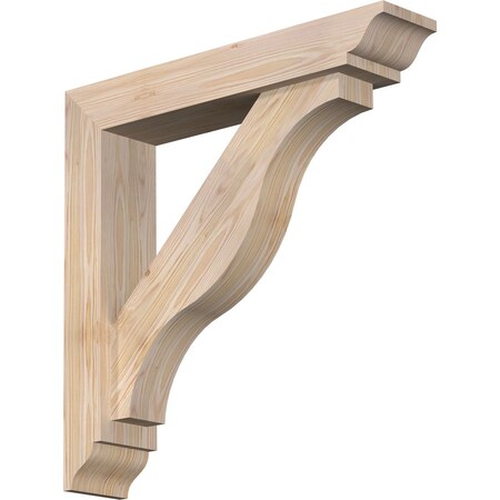 Ekena Millwork Funston Traditional Smooth Bracket w/ Offset Brace, Douglas Fir, 5 1/2"W x 28"D x 28"H BKT0604X28X28FST01SDF